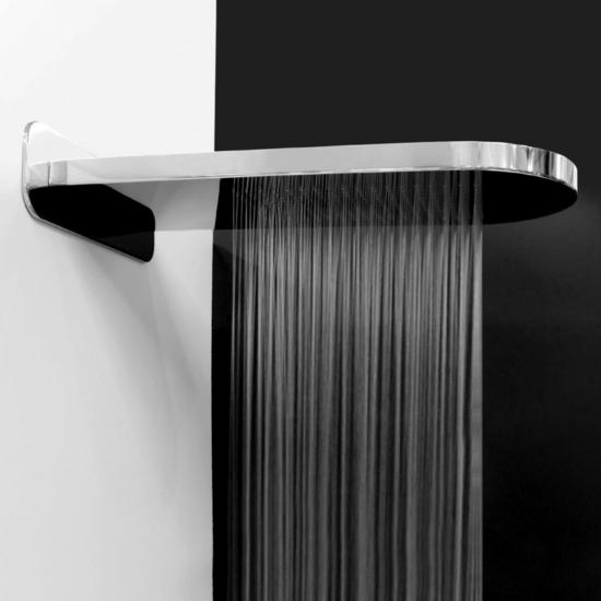 SPAGNA 204 Soffione mensola a pioggia+cascata 630x280xh32 in acciaio inox - Bagno Italiano