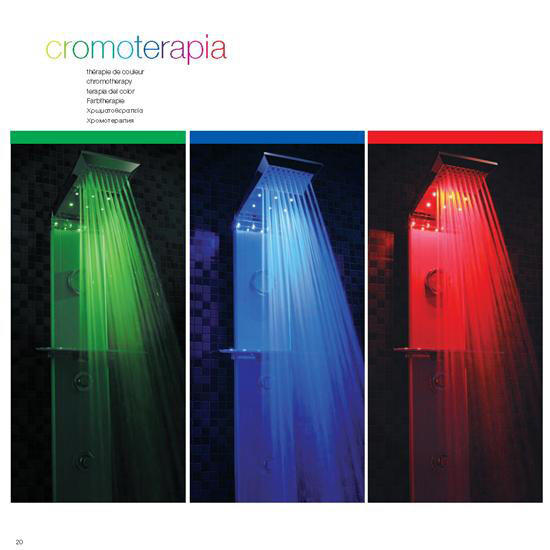 PRISMA CROMOTERAPIA pannello doccia in alluminio anodizzato e abs h.185 cm - Bagno Italiano