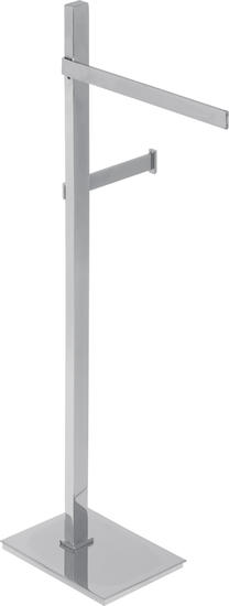 BASIC Piantana in ottone cromato con porta salviette Lungh.25 cm. + porta rotolo fissi - Bagno Italiano