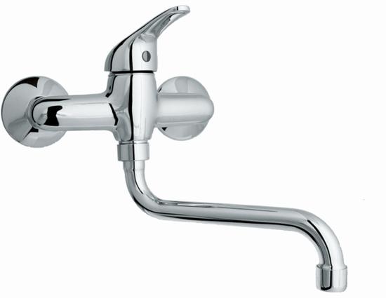 CIAO monocomando lavello a muro con canna "S" cm.18 - Bagno Italiano