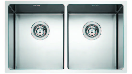 MAKI ST-R lavello in acciaio inox a due vasche finitura satinato - Bagno Italiano