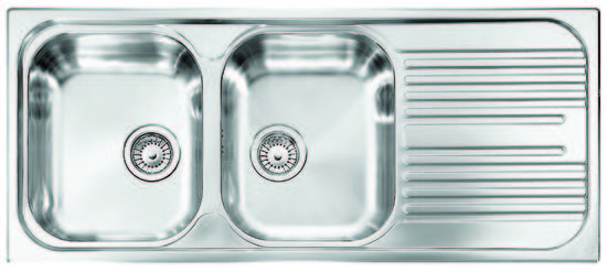 UNIVERSAL lavello in acciaio inox a due vasche più scolapiatti - Bagno Italiano