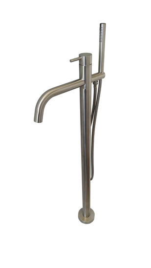 MINIMAL miscelatore gruppo vasca da terra in acciaio inox  - Bagno Italiano