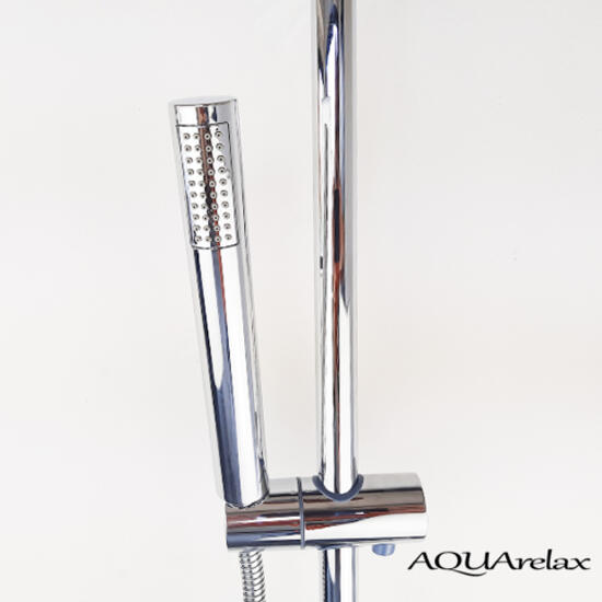 colonna doccia AQUArelax ISLA R M-MIX miscelatore monocomando, soffione acciaio inox tondo rotondo 20 cm flat super mirror - Bagno Italiano