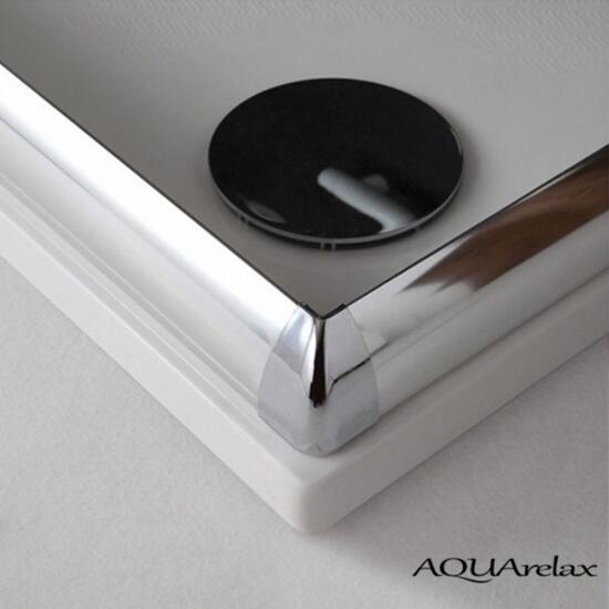 AQUArelax box doccia angolare due lati 90x90 h195 profili argento lucido e cristallo 6mm trasparente - Bagno Italiano