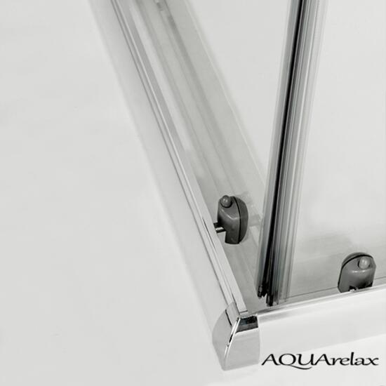 AQUArelax box doccia angolare due lati 80x120 h195 profili argento lucido e cristallo 6mm trasparente - Bagno Italiano