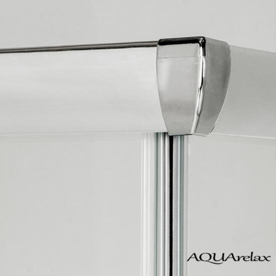 AQUArelax box doccia angolare due lati 80x120 h195 profili argento lucido e cristallo 6mm trasparente - Bagno Italiano