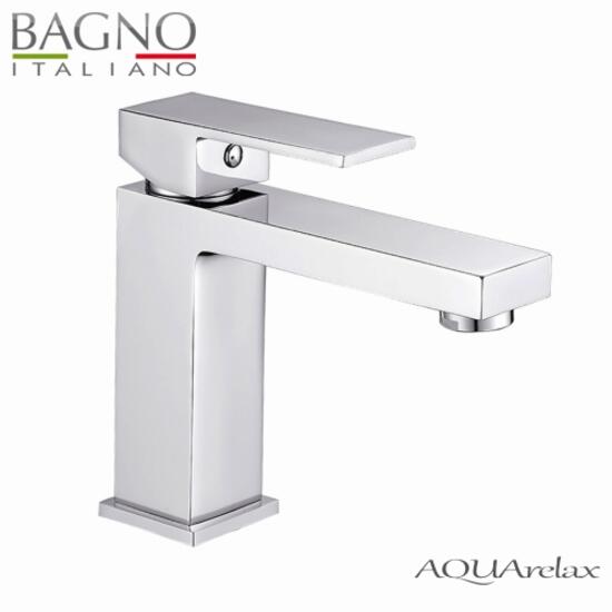 AQUArelax miscelatore CUBE rubinetto lavabo monoleva cromo - Bagno Italiano