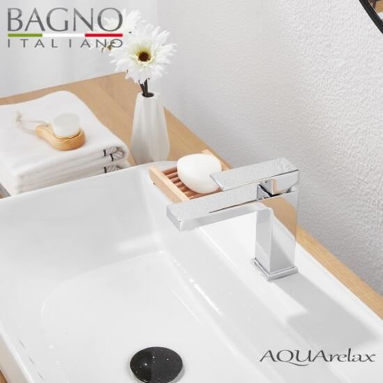 AQUArelax miscelatore CUBE rubinetto lavabo monoleva cromo - Bagno Italiano