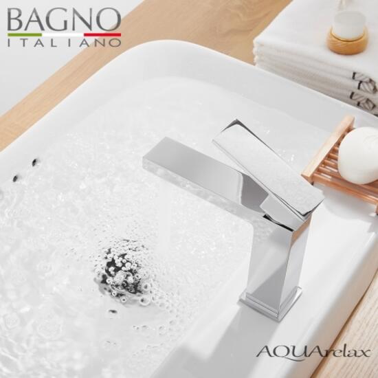 AQUArelax miscelatore CUBE rubinetto lavabo monoleva cromo - Bagno Italiano