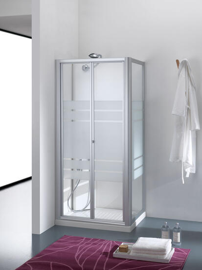  BOREAS 88/93 H180 profilo BIANCO pannello ACRILICO  - Bagno Italiano