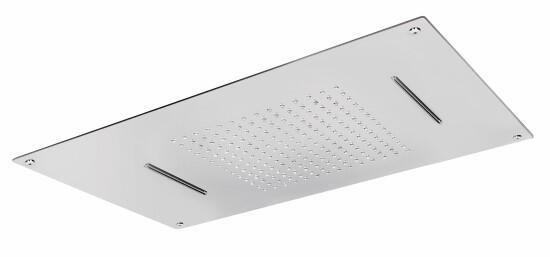 Soffione da incasso in acciaio inox 2 getti 700x400 finitura satinato  - Bagno Italiano