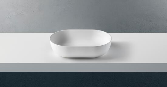 SOLID SURFACE - CORIAN Lavabo da appoggio cm 60 finitura bianco - Bagno Italiano