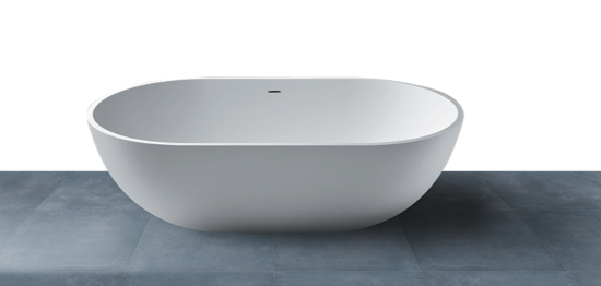 SOLID SURFACE - CORIAN OVAL  Vasca free standing  cm 170 colore bianco  - Bagno Italiano