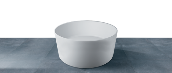 SOLID SURFACE - CORIAN TONDA  Vasca free standing  cm 130 colore bianco  - Bagno Italiano