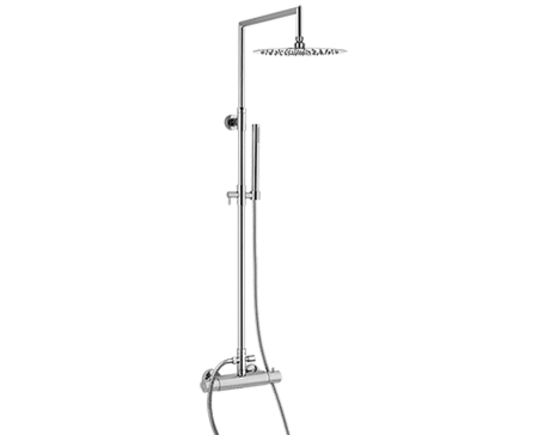 WELLNESS Colonna doccia in ottone con soffione in acciaio inox e miscelatore termostatico - Bagno Italiano