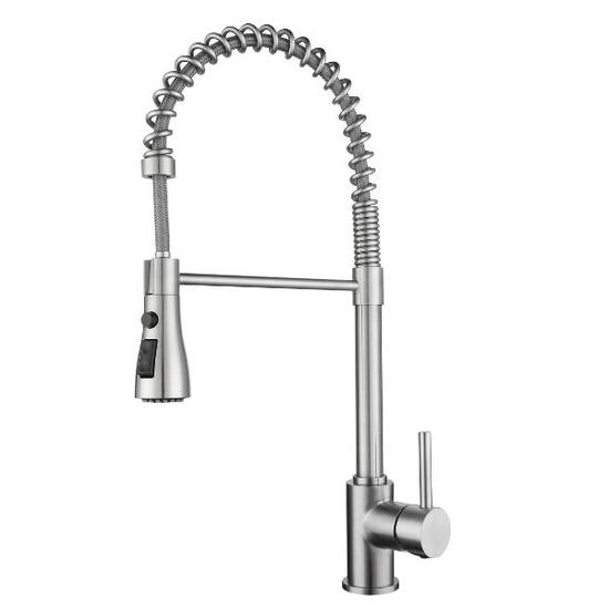  miscelatore lavello con doccia estraibile in acciaio inox finitura satinato - Bagno Italiano