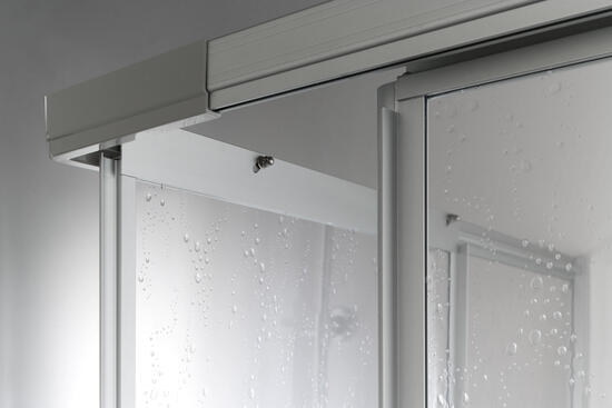 BRIO Box doccia Angolare scorrevole finitura argento satinato 70-70 cm acrilico (misura 62/72-80/90 h.185) - Bagno Italiano