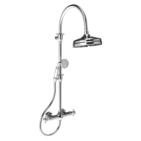 colonna doccia telescopica classica con termostatico deviatore integrato finitura cromo oro - Bagno Italiano