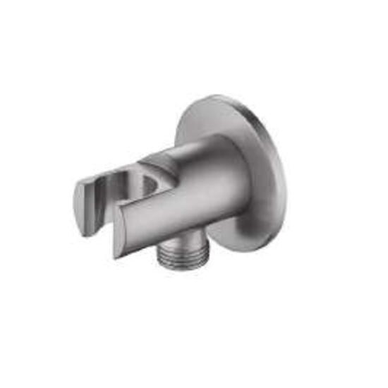 EMPORIO MOTTA Presa acqua con supporto doccetta frontale  in acciaio inox finitura satinato - Bagno Italiano