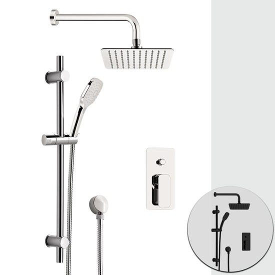 TIARA set doccia completo finitura cromo  SOFFIONE CM 20X20 - Bagno Italiano