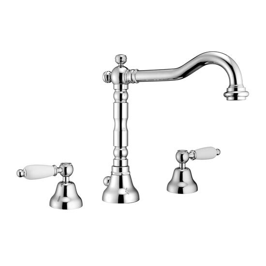 QUEEN Batteria lavabo con scarico automatico finitura ottone lucido - Bagno Italiano