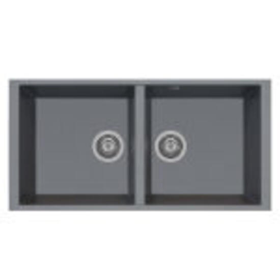 AM86.20ST Elegance Lavandino cucina a due vasche finitura ultrametal 14 concrete SOTTO-TOP - Bagno Italiano