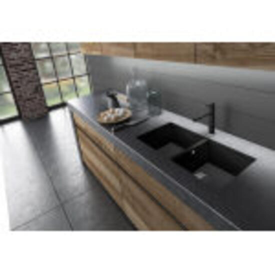 AM86.20ST Elegance Lavandino cucina a due vasche finitura ultrametal 14 concrete SOTTO-TOP - Bagno Italiano