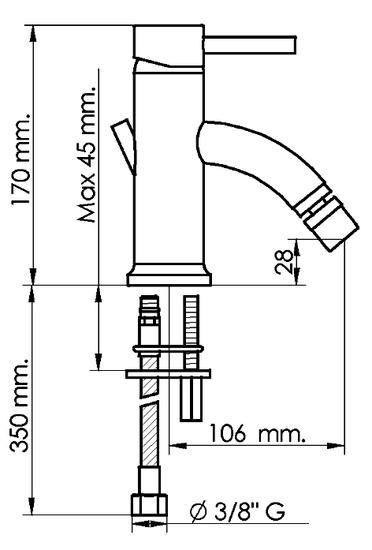 MINIMA MM101 rubinetto monocomando bidet con scarico 1 1/4 - Bagno Italiano