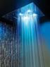 Soffione cromoterapia da incasso in acciaio inox 3 getti 4 led 550x400 con pulsantiera - Bagno Italiano