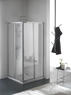 BRIO Box doccia Angolare scorrevole finitura argento satinato 70-90 cm acrilico (misura 62/72-80/90 h.185) - Bagno Italiano