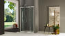 FLY porta a 2 ante battenti finitura argento satinato 140 cm serigrafato (misura 135/140 h.195) - Bagno Italiano