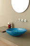 BIKO lavabo d'appoggio pelle azzurra affondante - Bagno Italiano