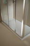 PLANAS Porta 1 anta scorrevole + 1 anta fissa finitura argento satinato 144 cm trasparente (misura 140/144 h.195) - Bagno Italiano