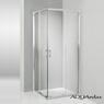 AQUArelax box doccia angolare due lati 90x90 h195 profili argento lucido e cristallo 6mm trasparente - Bagno Italiano