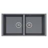 AM86.20ST Elegance Lavandino cucina a due vasche finitura ultrametal 14 concrete SOTTO-TOP - Bagno Italiano