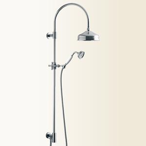 WELLNESS Colonna doccia in ottone retro' con presa ad acqua alta - Bagno Italiano