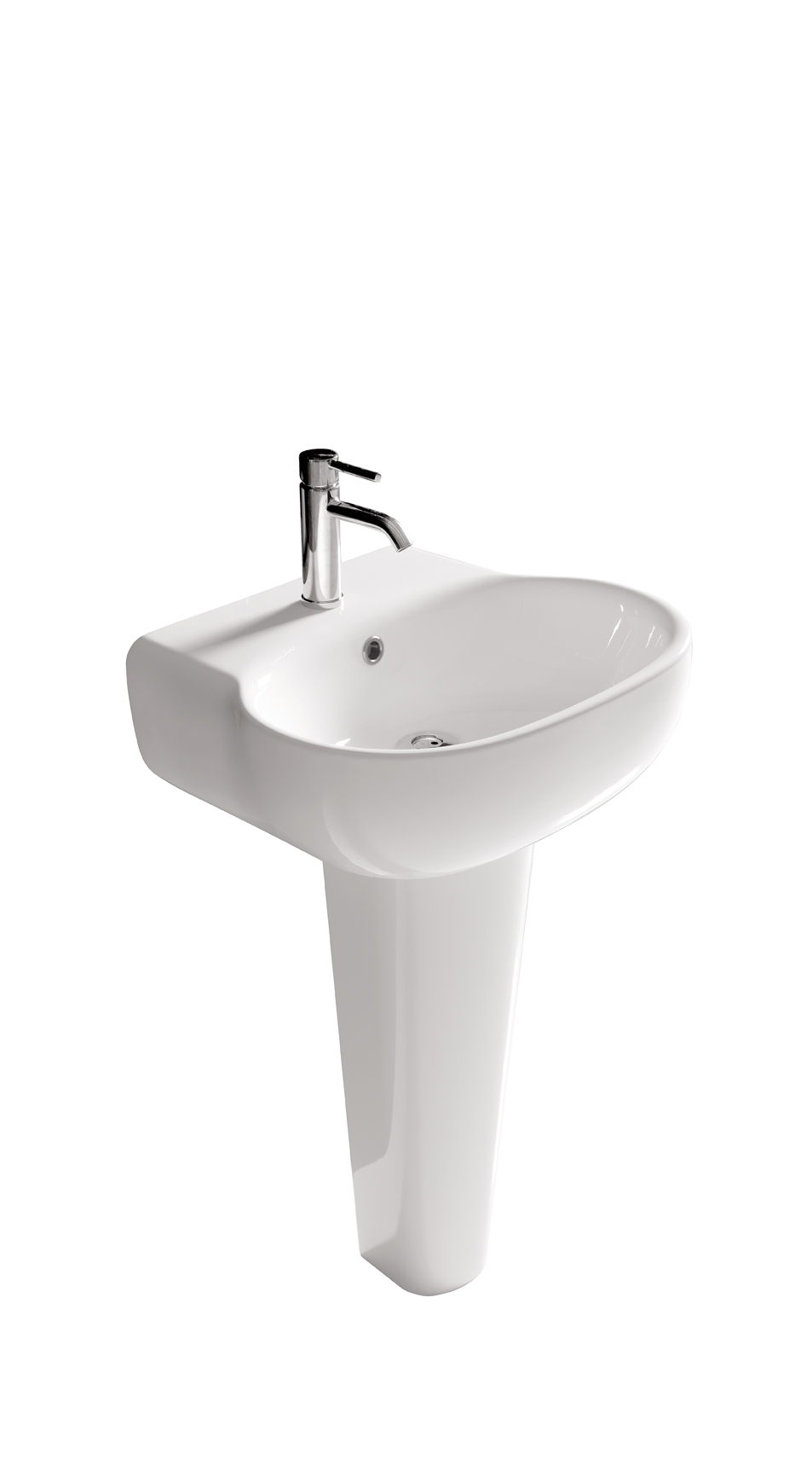 ERGO 7119+7122 lavabo cm 55x48xh18, monoforo + colonna - Bagno Italiano