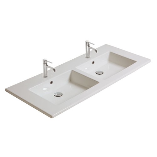 PLUS DESIGN lavabo 121x51 doppio bacino - Bagno Italiano