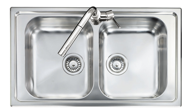 OLYMPUS lavello in acciaio inox a due vasche CO0862 - Bagno Italiano