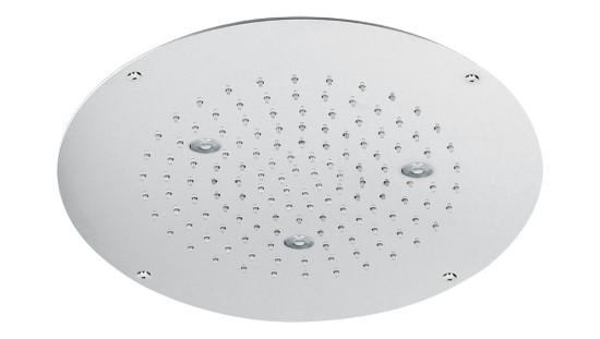 Soffione cromoterapia da incasso in acciaio inox monogetto 3 led diam. 425 mm - Bagno Italiano