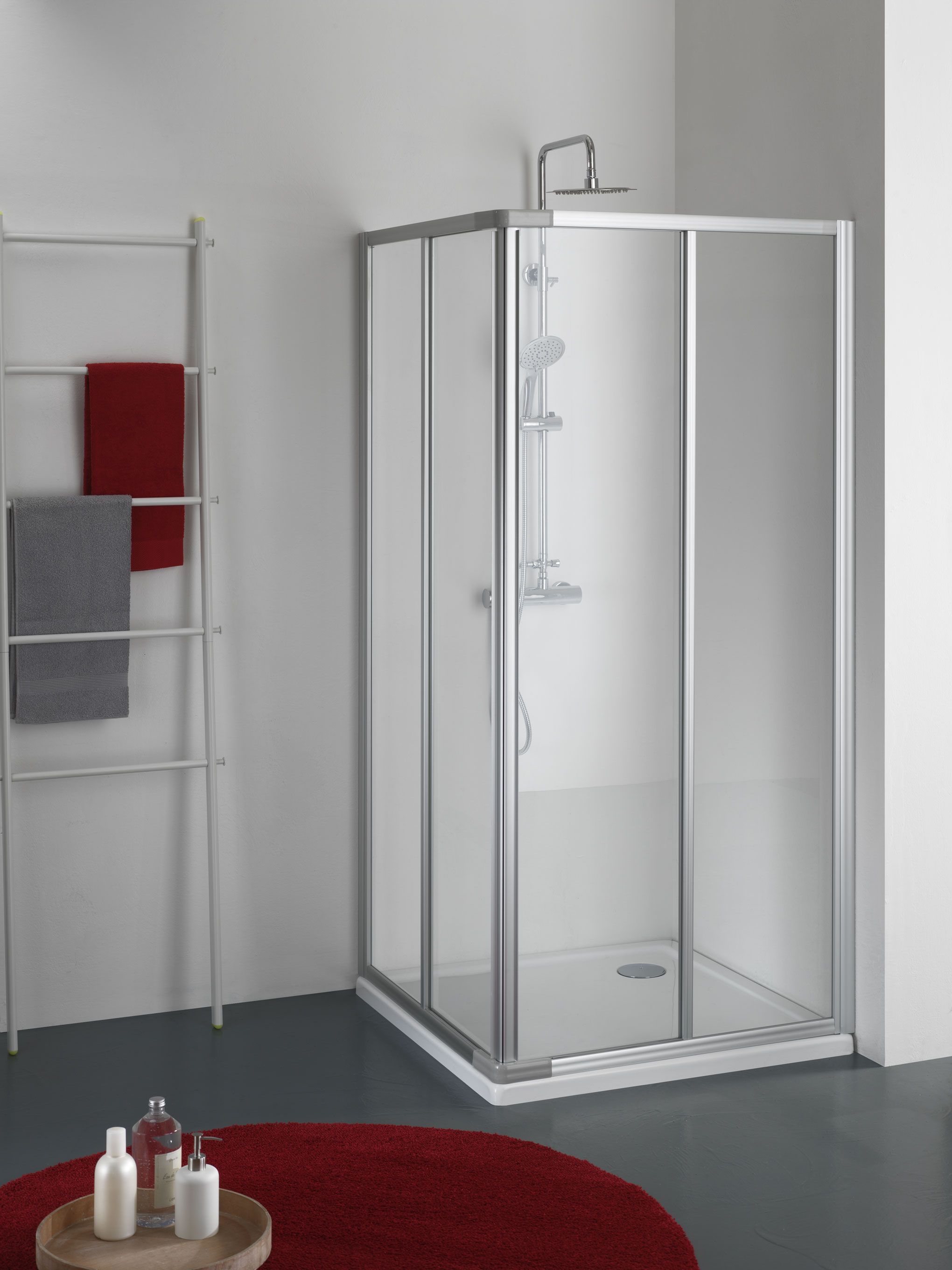 ADRIA Box doccia Angolare scorrevole finitura bianco 80 cm stampato (misura 70/80-70/80 h.185) - Bagno Italiano