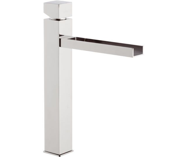 CUBE WATERFALL monocomando lavabo alto con bocca a cascata senza scarico - Bagno Italiano