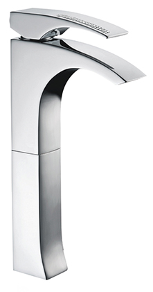 CRYSTAL Monocomando lavabo alto con piletta click-clack - Bagno Italiano