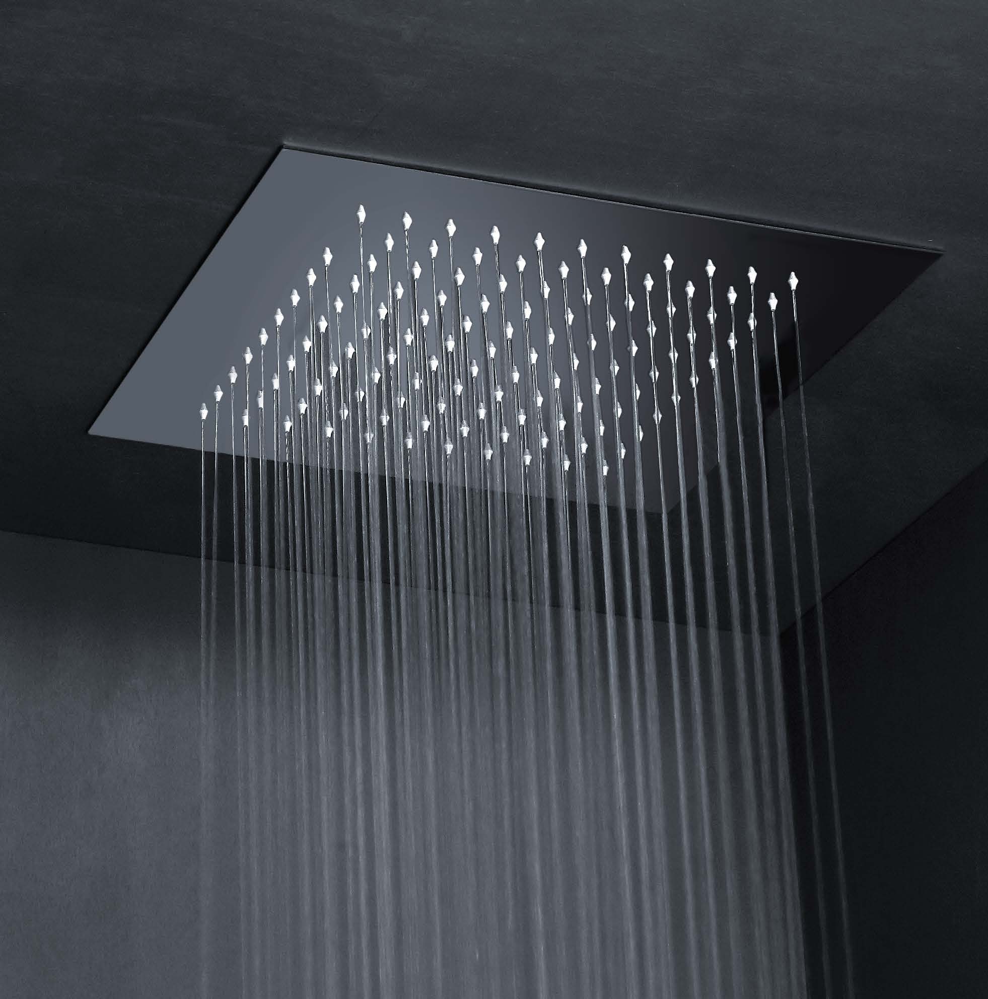 RAIN-S Soffione da Incasso quadro in acciaio inox 36x36 finitura cromo - Bagno Italiano