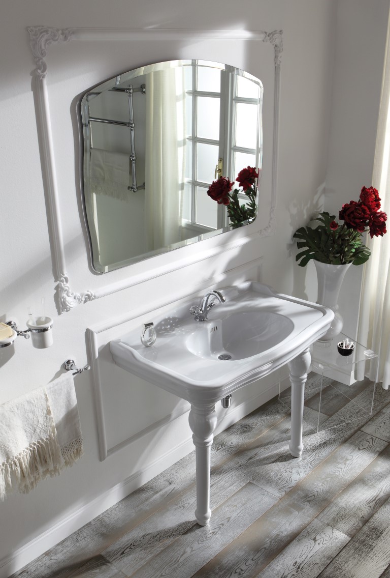 IMPERO consolle cm 100 monoforo + coppia gambe in ceramica - Bagno Italiano