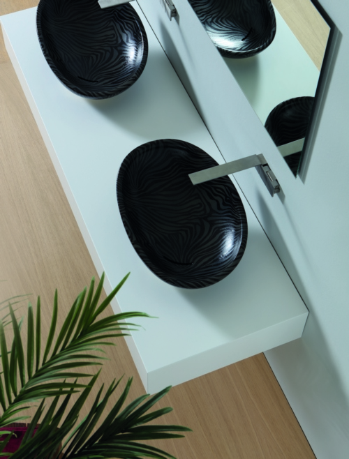 BIKO lavabo d'appoggio zebra argento - Bagno Italiano