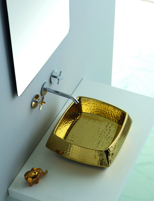 HASANA lavabo d'appoggio luxury gold - Bagno Italiano