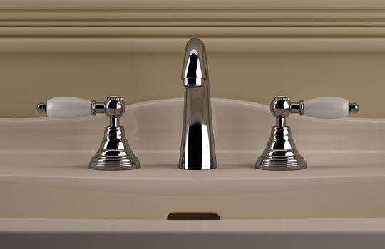 RETRO' Batteria lavabo con bocca alta e scarico - Bagno Italiano