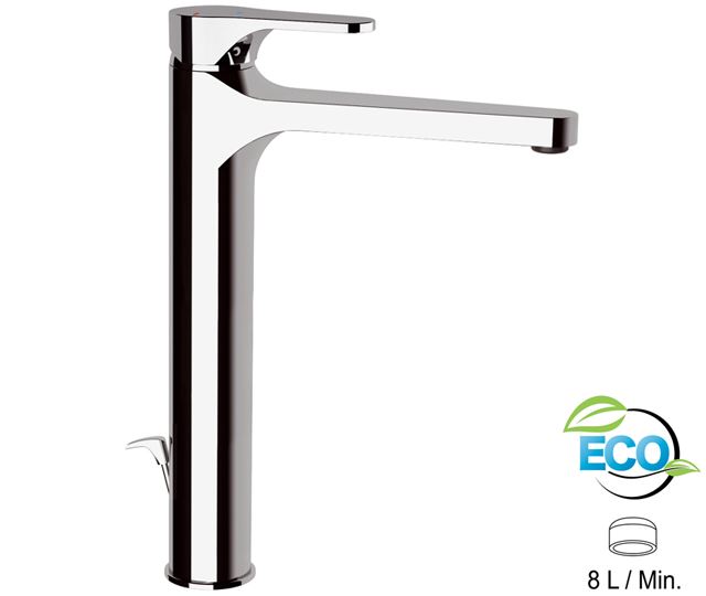 OMEGA ECO Monocomando lavabo XL con scarico - Bagno Italiano